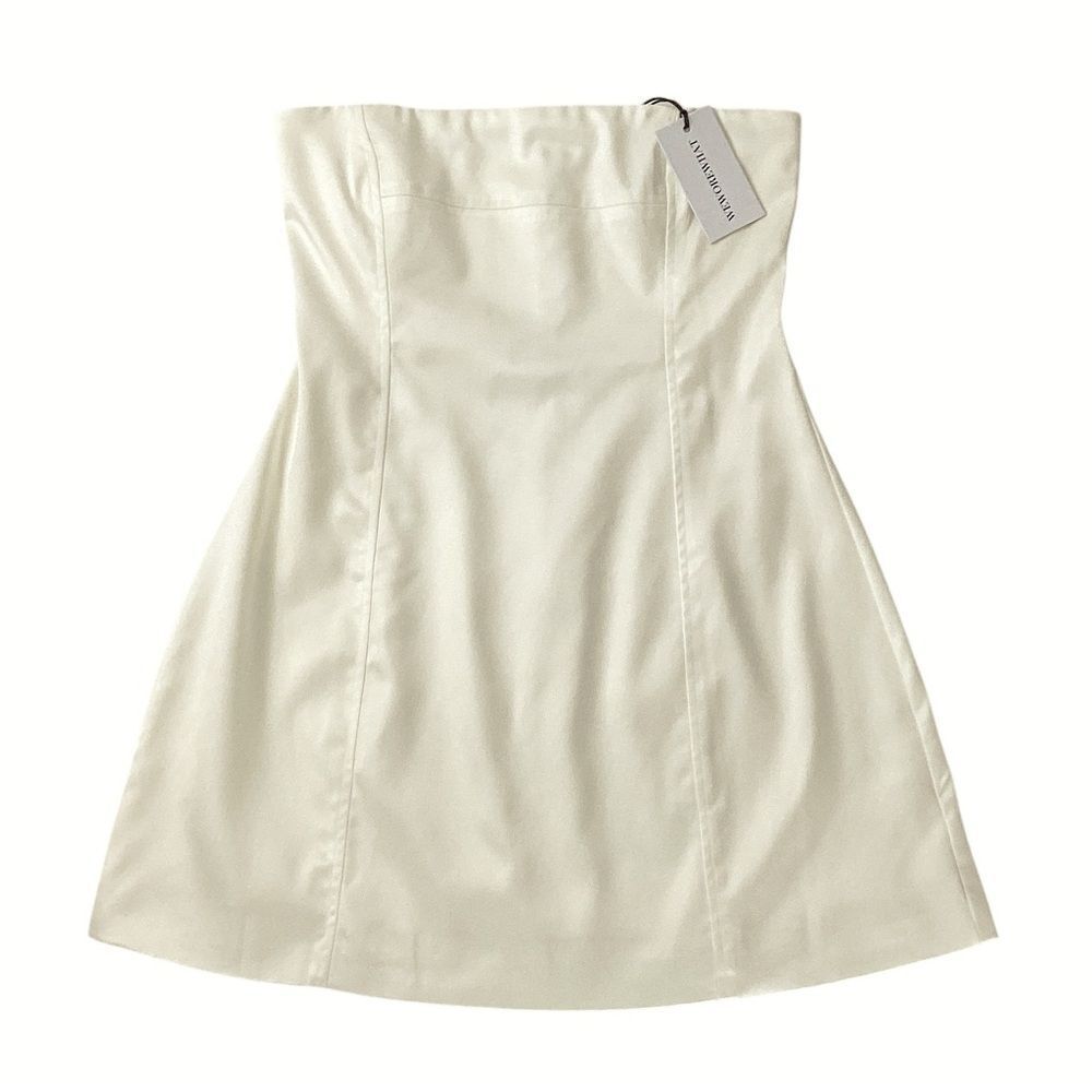 WeWoreWhat Size 2 NWT Strapless Peplum Mini Dress in Ecru Cream Ivory - Picture 4 of 10